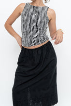 Load image into Gallery viewer, Vintage x Made in USA x White, Black Illusion Semi-sheer Knit Tank (XS, S)