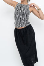 Load image into Gallery viewer, Vintage x Made in USA x White, Black Illusion Semi-sheer Knit Tank (XS, S)