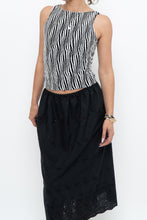 Load image into Gallery viewer, Vintage x Made in USA x White, Black Illusion Semi-sheer Knit Tank (XS, S)