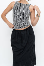 Load image into Gallery viewer, Vintage x Made in USA x White, Black Illusion Semi-sheer Knit Tank (XS, S)