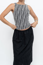 Load image into Gallery viewer, Vintage x Made in USA x White, Black Illusion Semi-sheer Knit Tank (XS, S)
