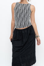 Load image into Gallery viewer, Vintage x Made in USA x White, Black Illusion Semi-sheer Knit Tank (XS, S)