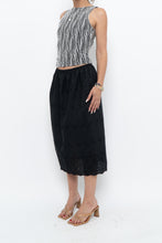 Load image into Gallery viewer, Vintage x Black Eyelette Cotton Midi Skirt (XXS-S)