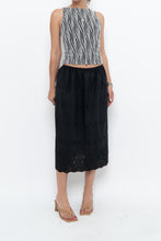 Load image into Gallery viewer, Vintage x Black Eyelette Cotton Midi Skirt (XXS-S)
