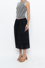 Load image into Gallery viewer, Vintage x Black Eyelette Cotton Midi Skirt (XXS-S)
