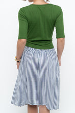 Load image into Gallery viewer, Vintage x Made in ITALY x Striped Linen Front-tie Midi Skirt (S)