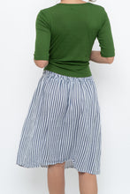 Load image into Gallery viewer, Vintage x Made in ITALY x Striped Linen Front-tie Midi Skirt (S)