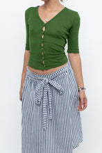Load image into Gallery viewer, Vintage x VERO MODA Green Knit Short Sleeve Cardigan (XS-M)