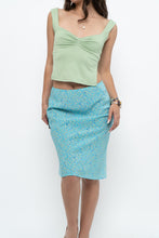 Load image into Gallery viewer, Vintage x Made in CANADA x Bright Teal Floral Midi Skirt (XS)