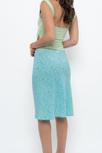 Load image into Gallery viewer, Vintage x Made in CANADA x Bright Teal Floral Midi Skirt (XS)