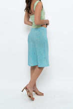 Load image into Gallery viewer, Vintage x Made in CANADA x Bright Teal Floral Midi Skirt (XS)