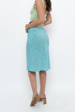 Load image into Gallery viewer, Vintage x Made in CANADA x Bright Teal Floral Midi Skirt (XS)