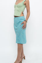 Load image into Gallery viewer, Vintage x Made in CANADA x Bright Teal Floral Midi Skirt (XS)