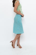 Load image into Gallery viewer, Vintage x Made in CANADA x Bright Teal Floral Midi Skirt (XS)
