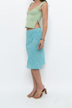 Load image into Gallery viewer, Vintage x Made in CANADA x Bright Teal Floral Midi Skirt (XS)