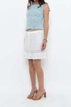 Load image into Gallery viewer, Vintage x LONDON JEAN Cream Front-tie Short Linen Skirt (L)