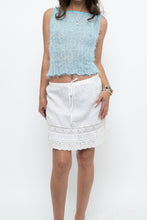 Load image into Gallery viewer, Vintage x LONDON JEAN Cream Front-tie Short Linen Skirt (L)