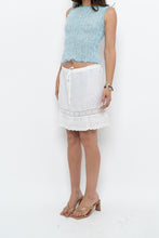 Load image into Gallery viewer, Vintage x LONDON JEAN Cream Front-tie Short Linen Skirt (L)