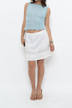 Load image into Gallery viewer, Vintage x LONDON JEAN Cream Front-tie Short Linen Skirt (L)