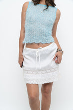 Load image into Gallery viewer, Vintage x LONDON JEAN Cream Front-tie Short Linen Skirt (L)