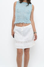 Load image into Gallery viewer, Vintage x LONDON JEAN Cream Front-tie Short Linen Skirt (L)