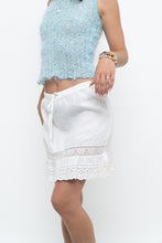 Load image into Gallery viewer, Vintage x LONDON JEAN Cream Front-tie Short Linen Skirt (L)