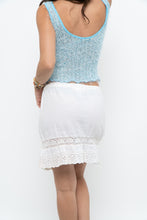 Load image into Gallery viewer, Vintage x LONDON JEAN Cream Front-tie Short Linen Skirt (L)