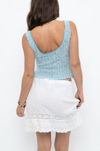 Load image into Gallery viewer, Vintage x Made in USA x Blue, White Fuzzy Tank (XS)