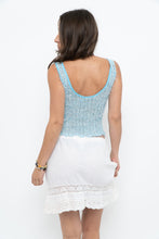 Load image into Gallery viewer, Vintage x Made in USA x Blue, White Fuzzy Tank (XS)