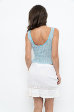 Load image into Gallery viewer, Vintage x Made in USA x Blue, White Fuzzy Tank (XS)