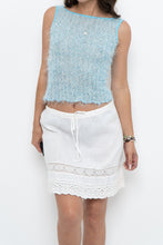 Load image into Gallery viewer, Vintage x Made in USA x Blue, White Fuzzy Tank (XS)