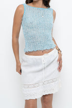 Load image into Gallery viewer, Vintage x Made in USA x Blue, White Fuzzy Tank (XS)