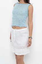 Load image into Gallery viewer, Vintage x Made in USA x Blue, White Fuzzy Tank (XS)