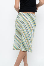 Load image into Gallery viewer, Vintage x White, Blue, Striped Midi Skirt (M, L)