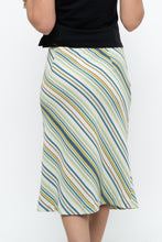 Load image into Gallery viewer, Vintage x White, Blue, Striped Midi Skirt (M, L)