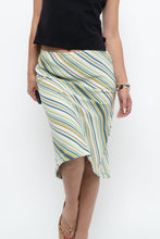 Load image into Gallery viewer, Vintage x White, Blue, Striped Midi Skirt (M, L)