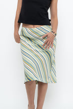 Load image into Gallery viewer, Vintage x White, Blue, Striped Midi Skirt (M, L)
