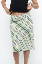 Load image into Gallery viewer, Vintage x White, Blue, Striped Midi Skirt (M, L)