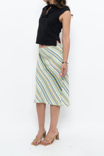 Load image into Gallery viewer, Vintage x White, Blue, Striped Midi Skirt (M, L)