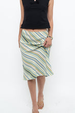 Load image into Gallery viewer, Vintage x White, Blue, Striped Midi Skirt (M, L)
