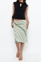 Load image into Gallery viewer, Vintage x White, Blue, Striped Midi Skirt (M, L)