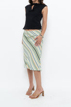 Load image into Gallery viewer, Vintage x White, Blue, Striped Midi Skirt (M, L)