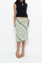 Load image into Gallery viewer, Vintage x White, Blue, Striped Midi Skirt (M, L)