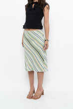 Load image into Gallery viewer, Vintage x White, Blue, Striped Midi Skirt (M, L)
