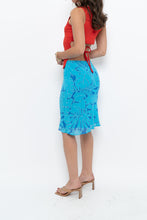 Load image into Gallery viewer, Vintage x RALPH LAUREN Blue Floral Midi Skirt (XS, S)
