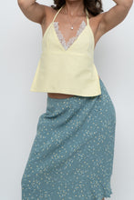 Load image into Gallery viewer, Vintage x HANDMADE Yellow Lace Open-Back Crop (XS-M)