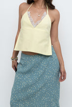 Load image into Gallery viewer, Vintage x HANDMADE Yellow Lace Open-Back Crop (XS-M)