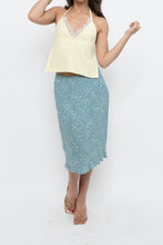 Load image into Gallery viewer, Vintage x Made in THAILAND x EDDIE BAUER Teal Floral Midi Skirt (S, M)