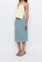 Load image into Gallery viewer, Vintage x Made in THAILAND x EDDIE BAUER Teal Floral Midi Skirt (S, M)