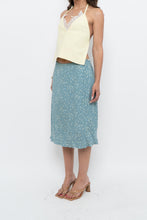 Load image into Gallery viewer, Vintage x Made in THAILAND x EDDIE BAUER Teal Floral Midi Skirt (S, M)